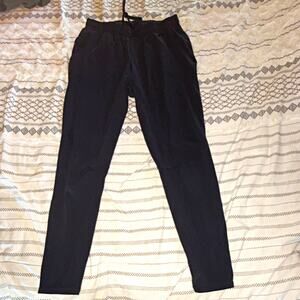 ZYIA Active Mens Black Jogger Pants L Drawstring Pockets Stretch Tapered